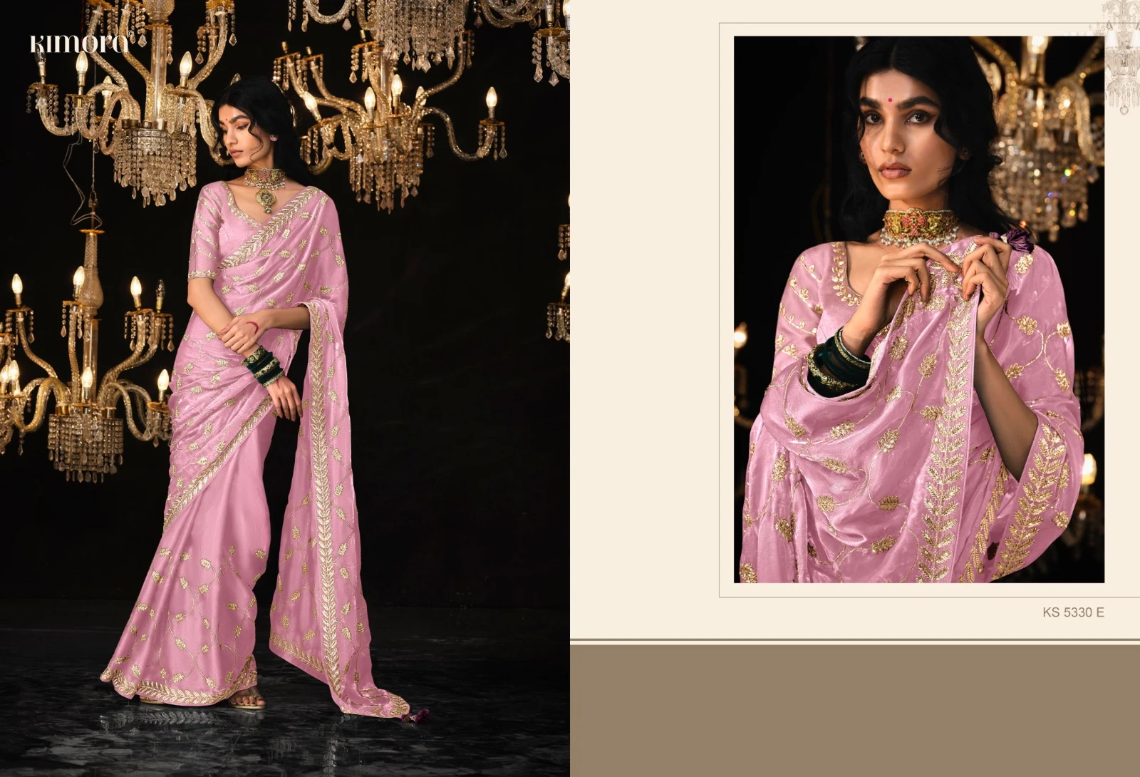 Kimora 5330 Colour Tissue Silk Wholesale Designer Sarees Catalog — Wholesale Sarees, Kimora wholesale from Surat - Gallery Image 4